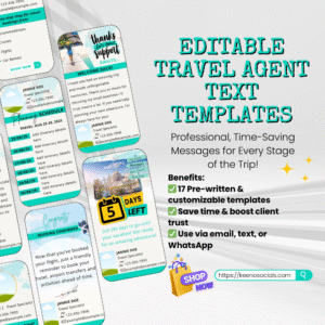 Editable Travel Agent Text Message Templates (Canva Ready)